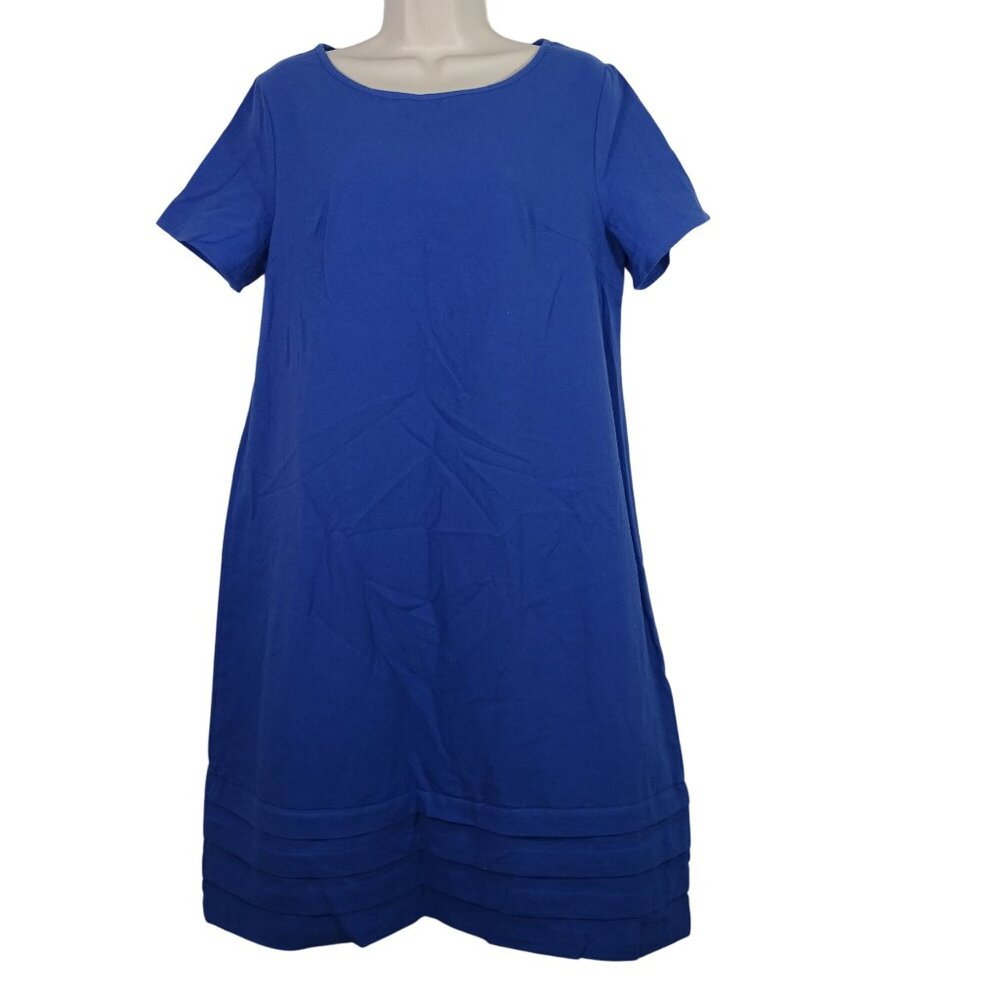 Emery Rose Blue Sheath Dress Women Size M Cotton Short Sleeve Casual Work NEW